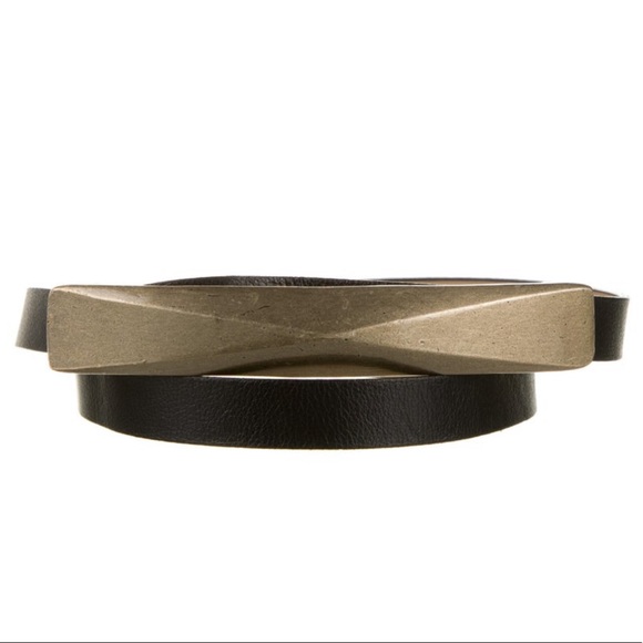 St. John black skinny leather belt main image 8